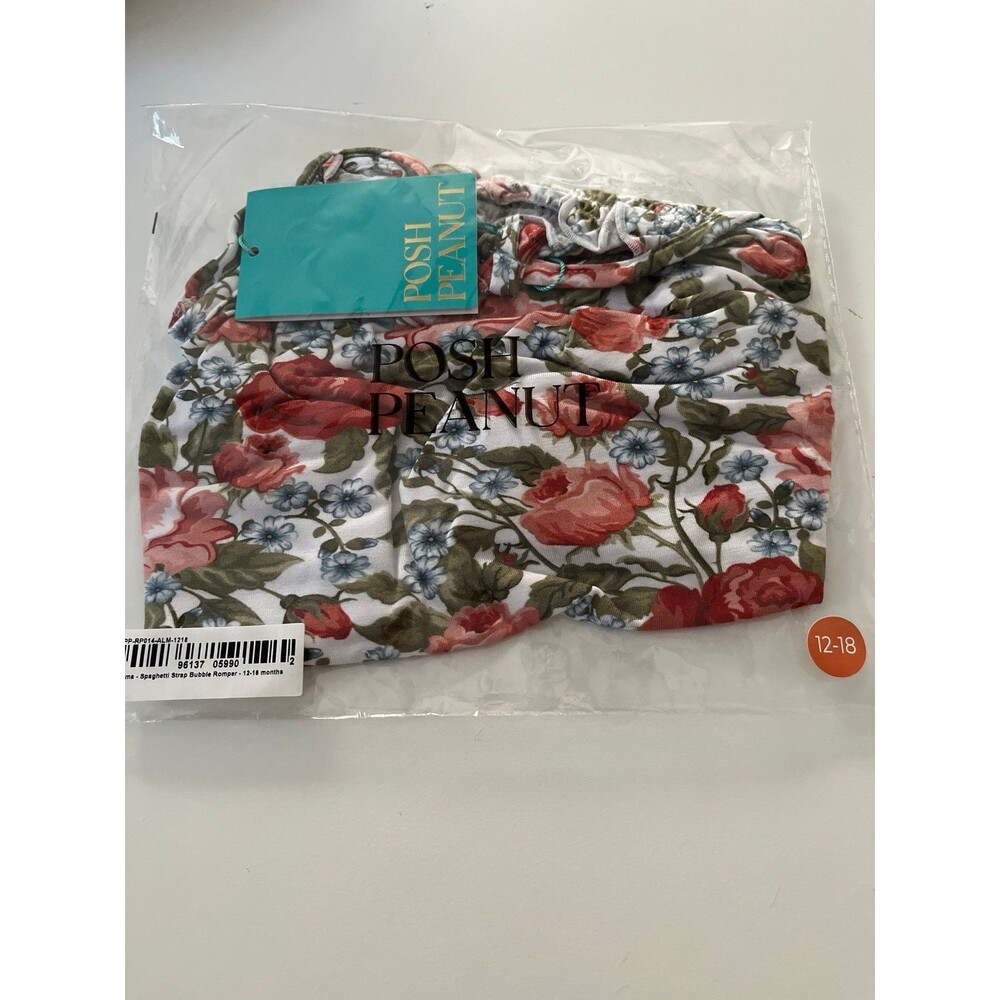 NWT Posh Peanut Alma Spaghetti Strap Bubble Romper in 12-18m